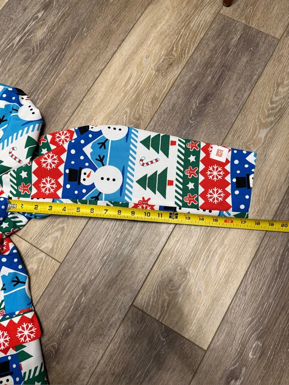 OppoSuits Blue, Red, Green & White Festive Snowman Blazer